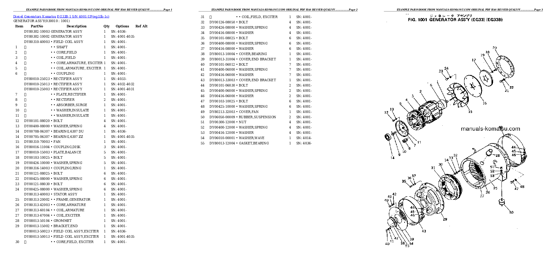 EG33B-1 S/N 4001-UP Partsbook