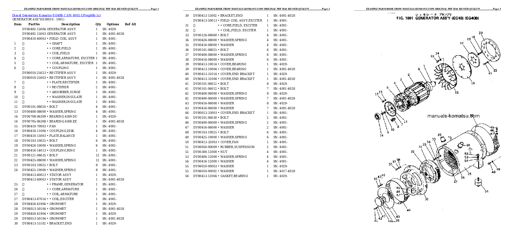 EG40B-1 S/N 4001-UP Partsbook