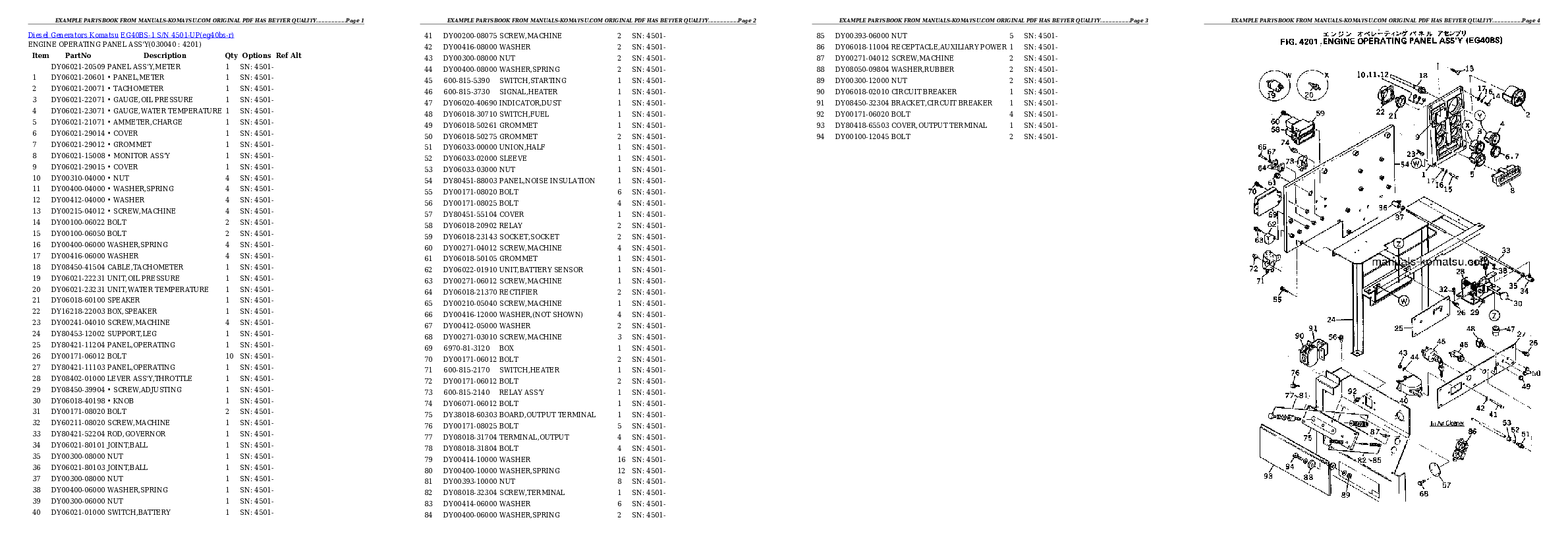 Protected: EG40BS-1 S/N 4501-UP Partsbook