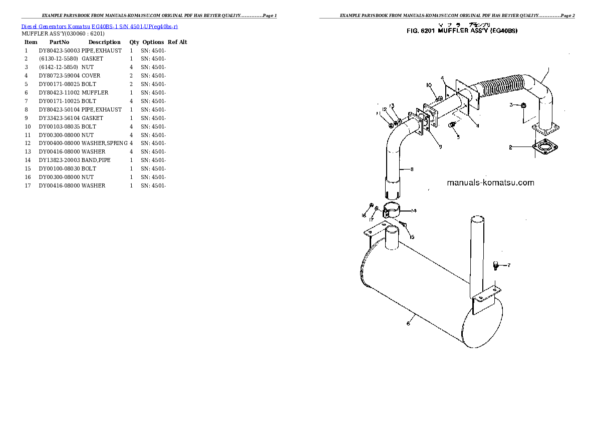 Protected: EG40BS-1 S/N 4501-UP Partsbook