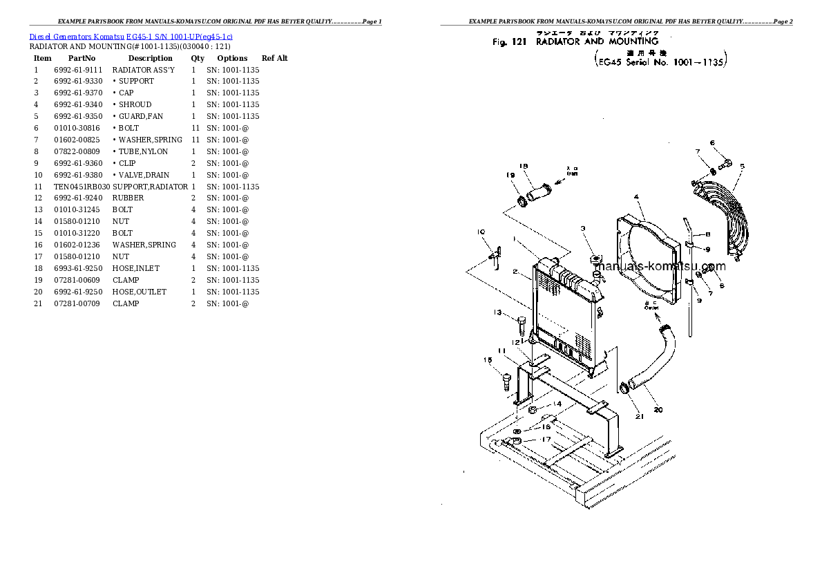 Protected: EG45-1 S/N 1001-UP Partsbook