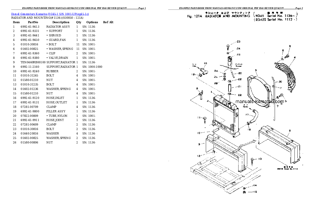 Protected: EG45-1 S/N 1001-UP Partsbook