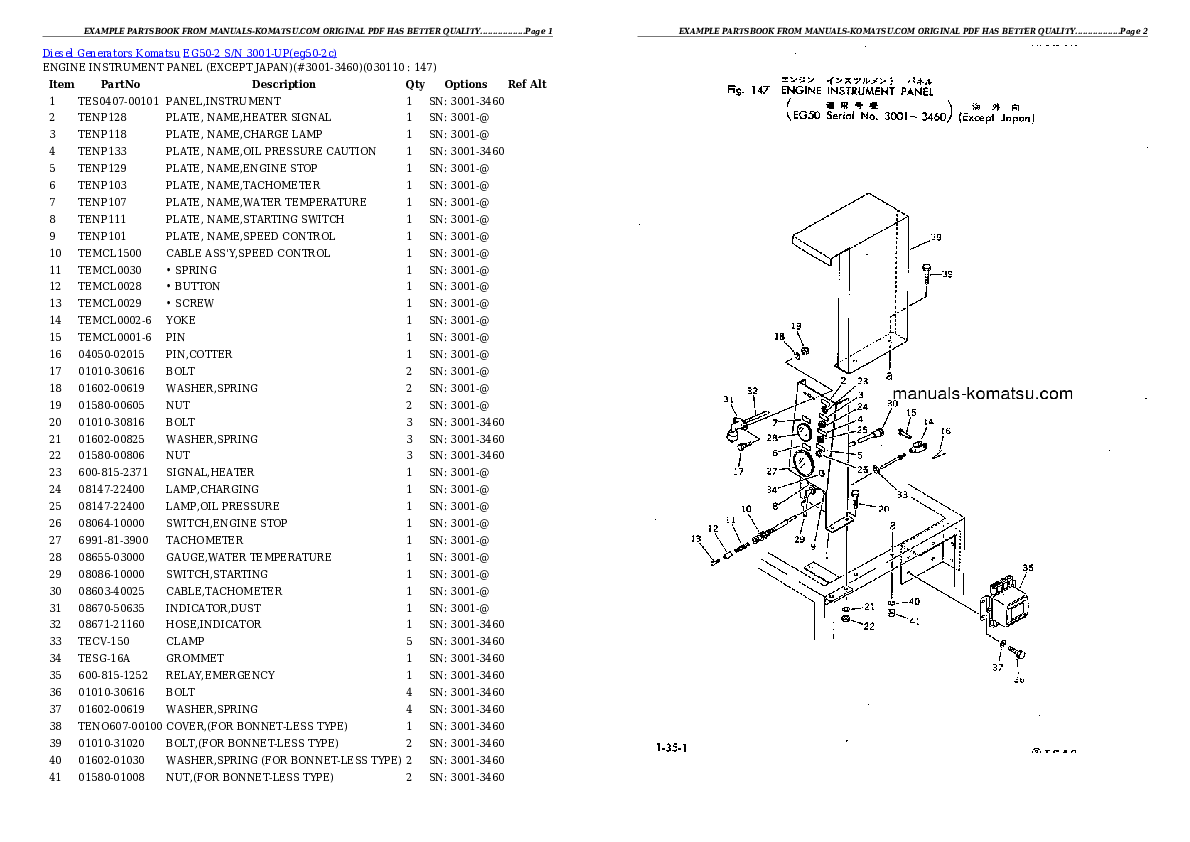 Protected: EG50-2 S/N 3001-UP Partsbook