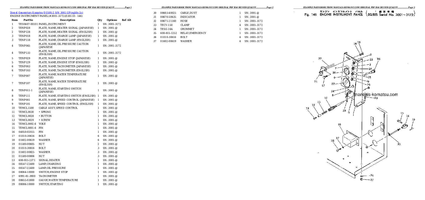 Protected: EG50S-2 S/N 3001-UP Partsbook