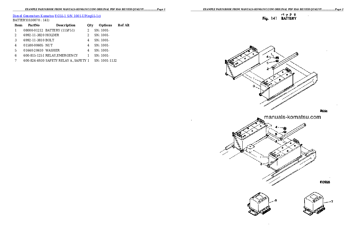 Protected: EG55-1 S/N 1001-UP Partsbook