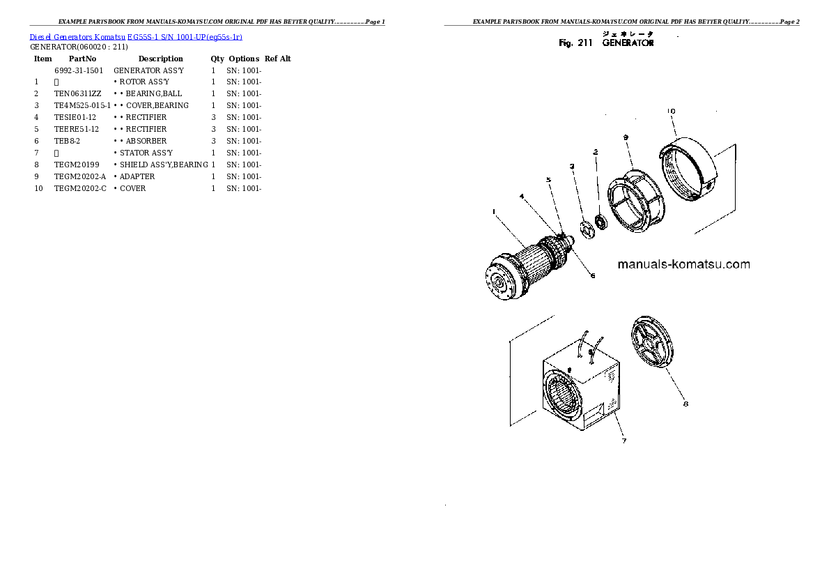 Protected: EG55S-1 S/N 1001-UP Partsbook