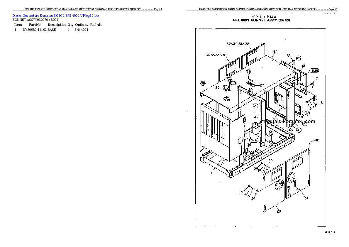 Protected: EG60-1 S/N 4001-UP Partsbook