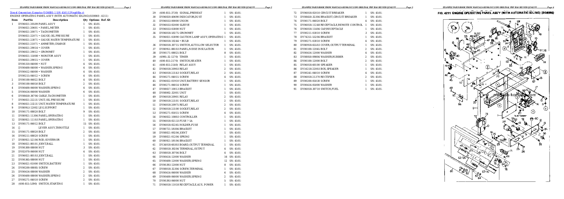 Protected: EG60BS-1 S/N 4501-UP Partsbook