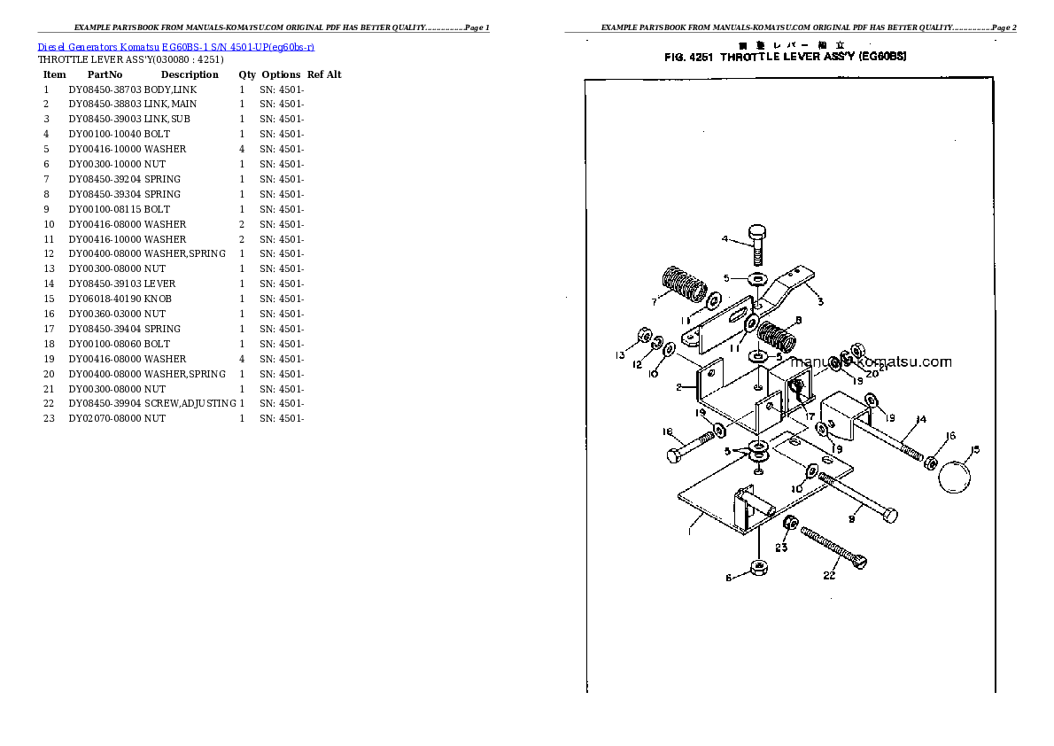 Protected: EG60BS-1 S/N 4501-UP Partsbook