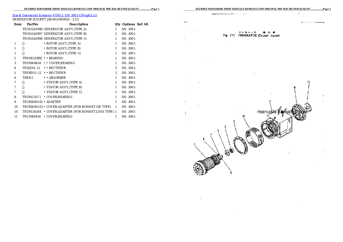 Protected: EG65-2 S/N 3001-UP Partsbook