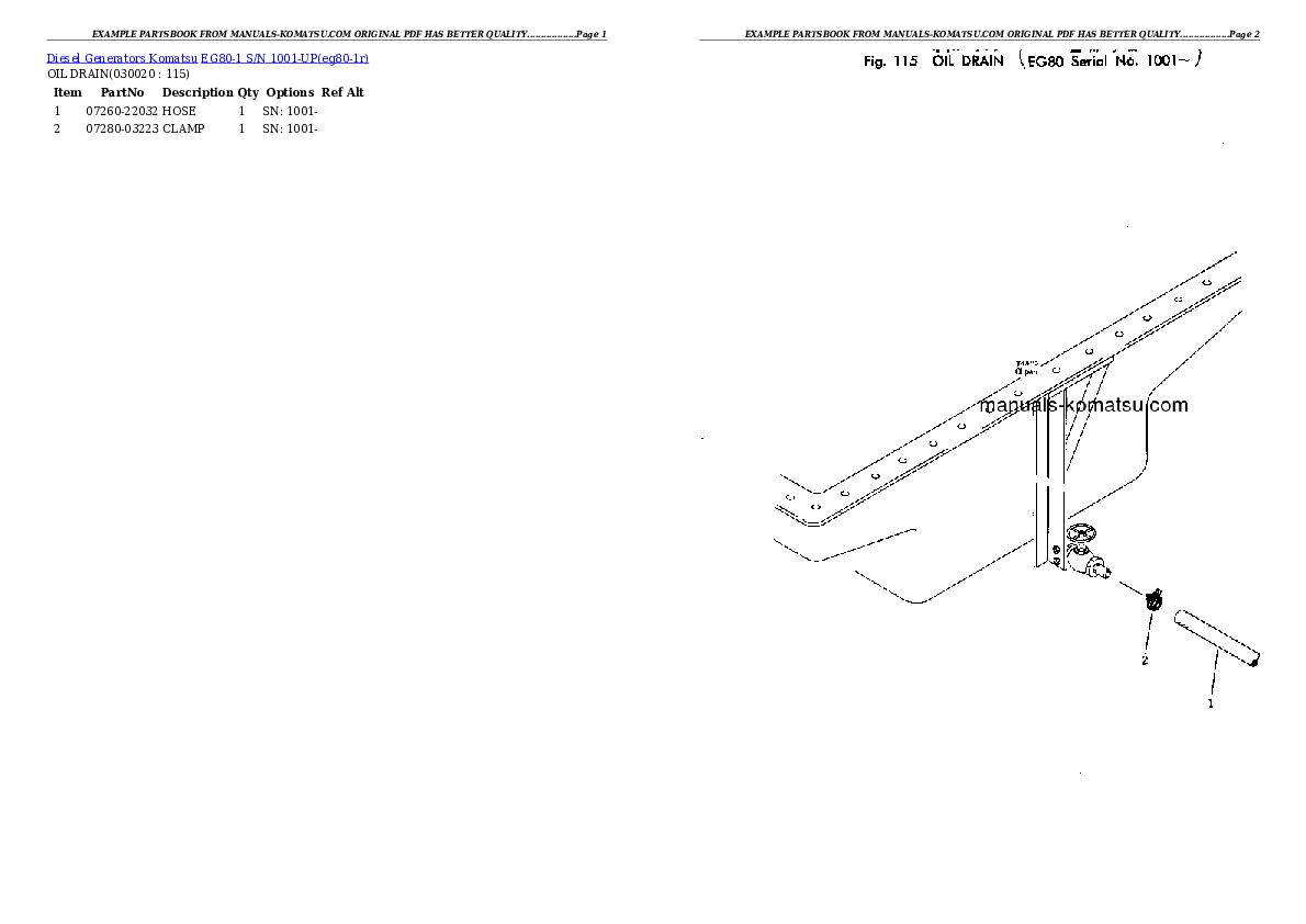 EG80-1 S/N 1001-UP Partsbook