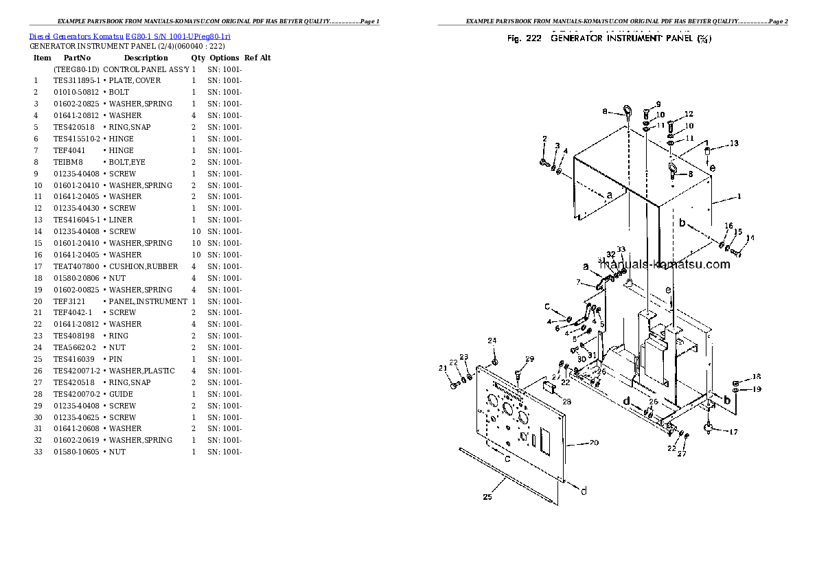 Protected: EG80-1 S/N 1001-UP Partsbook