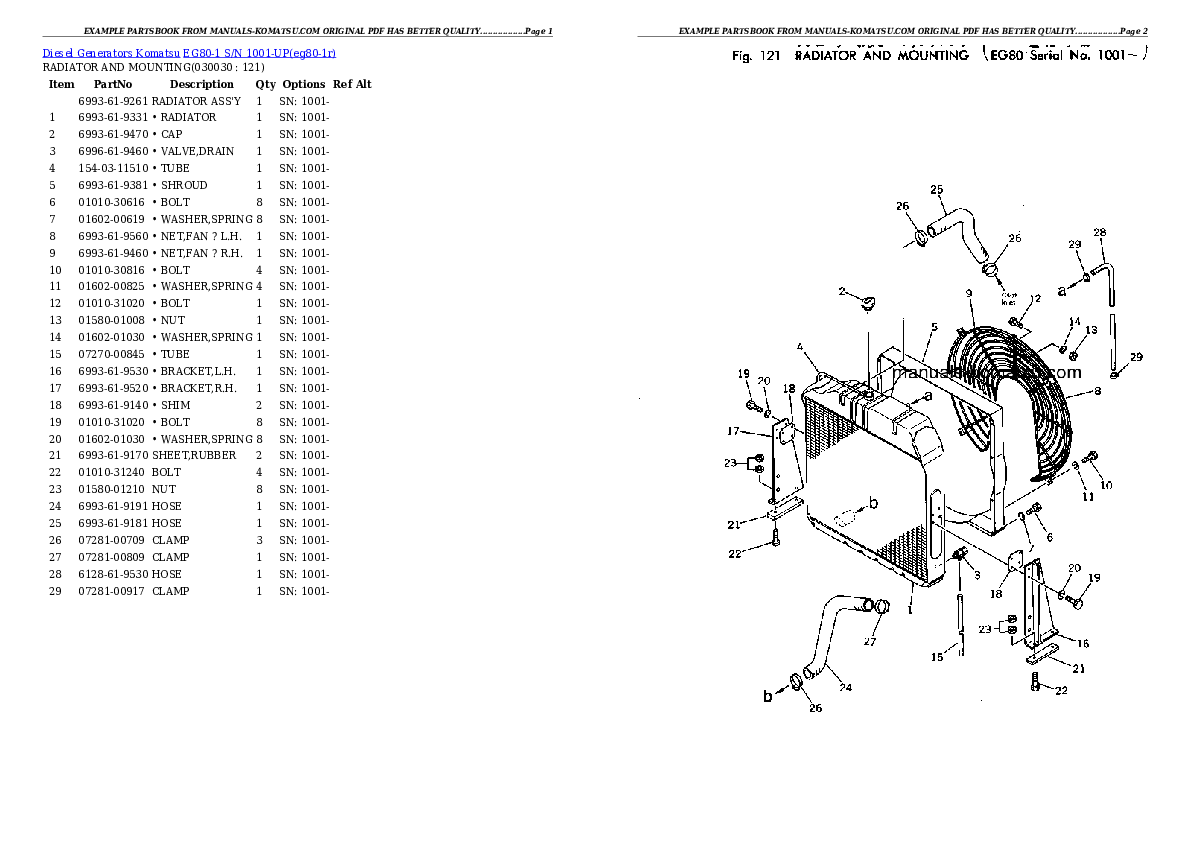 EG80-1 S/N 1001-UP Partsbook