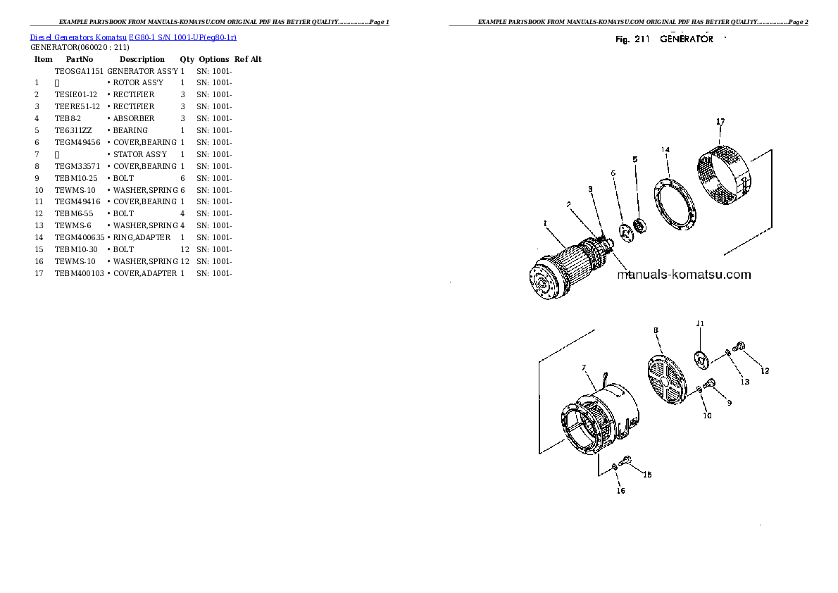 Protected: EG80-1 S/N 1001-UP Partsbook