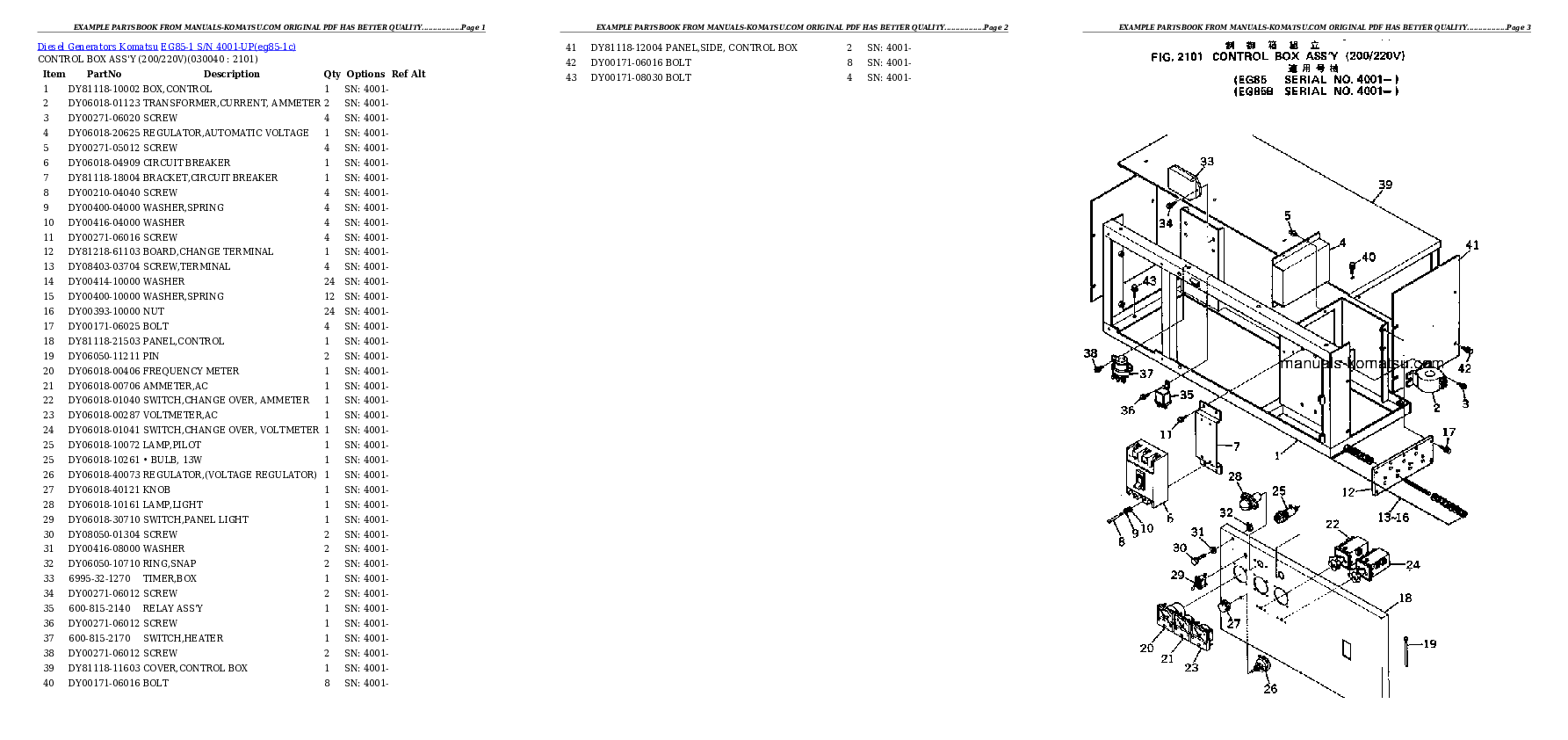 Protected: EG85-1 S/N 4001-UP Partsbook
