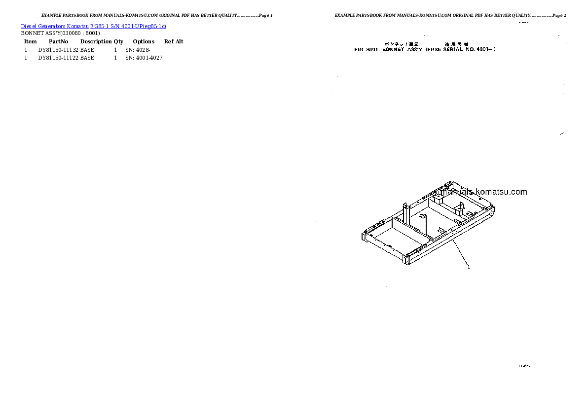 Protected: EG85-1 S/N 4001-UP Partsbook