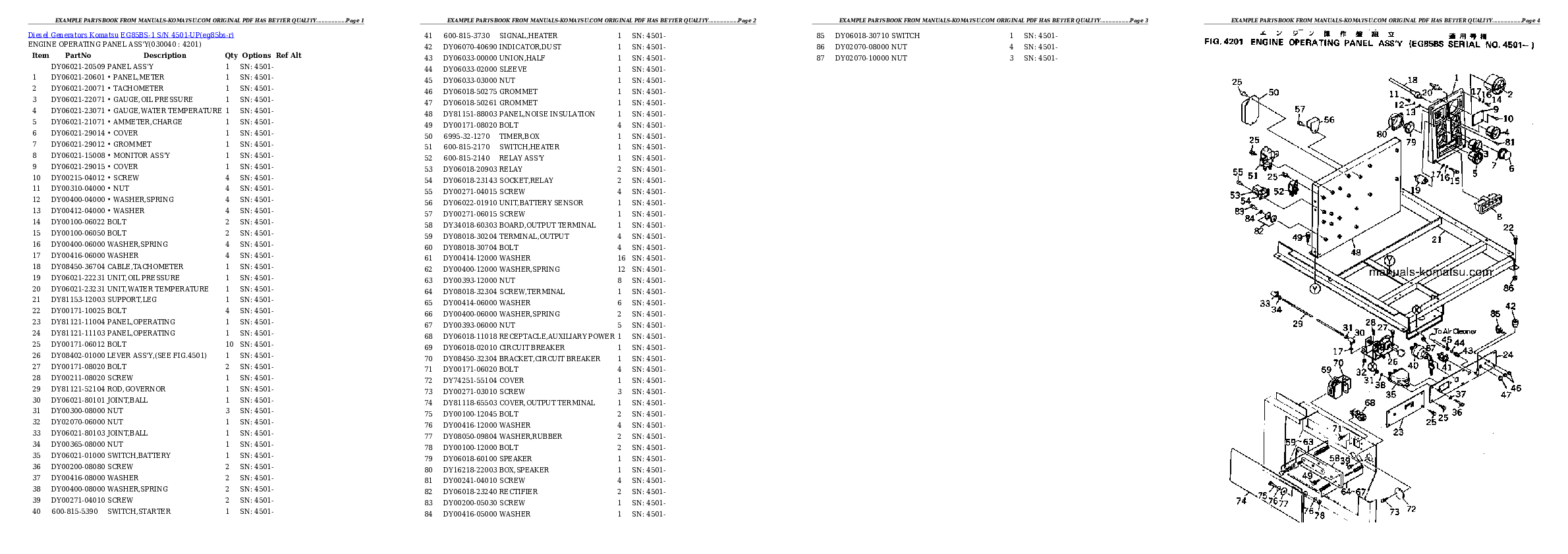 Protected: EG85BS-1 S/N 4501-UP Partsbook