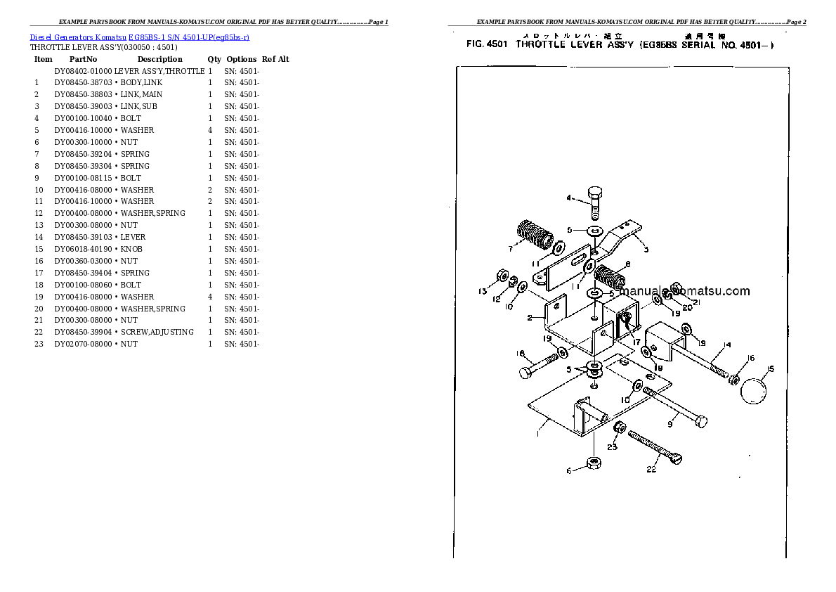 Protected: EG85BS-1 S/N 4501-UP Partsbook