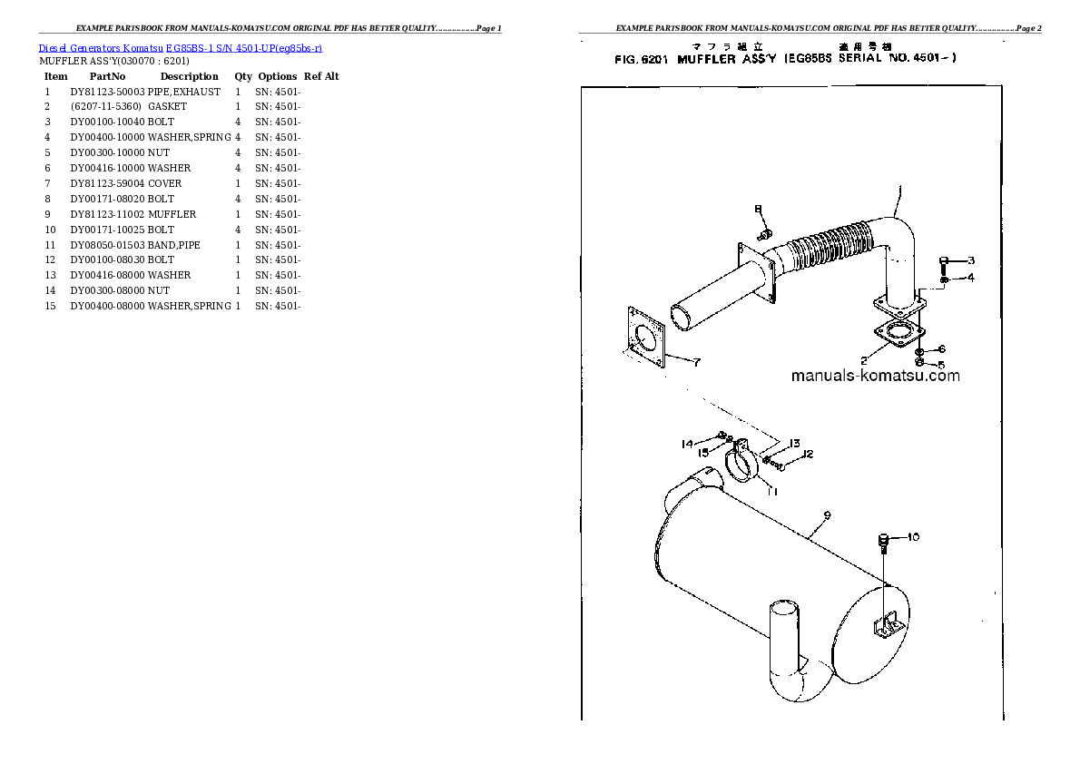 Protected: EG85BS-1 S/N 4501-UP Partsbook