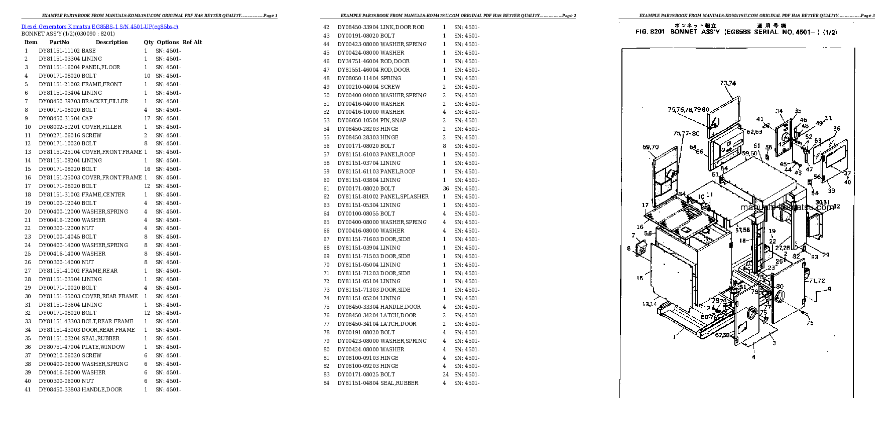 Protected: EG85BS-1 S/N 4501-UP Partsbook