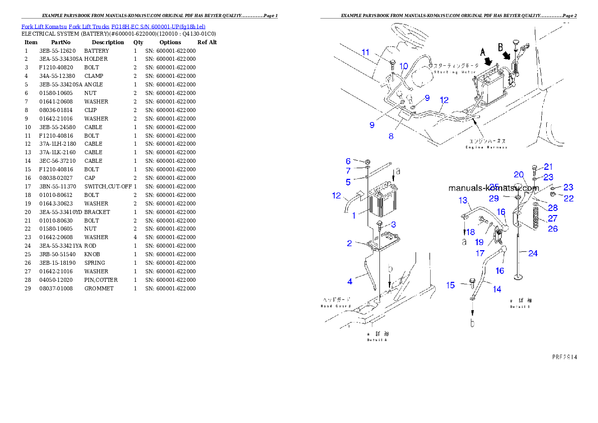 Protected: FG18H-EC S/N 600001-UP Partsbook