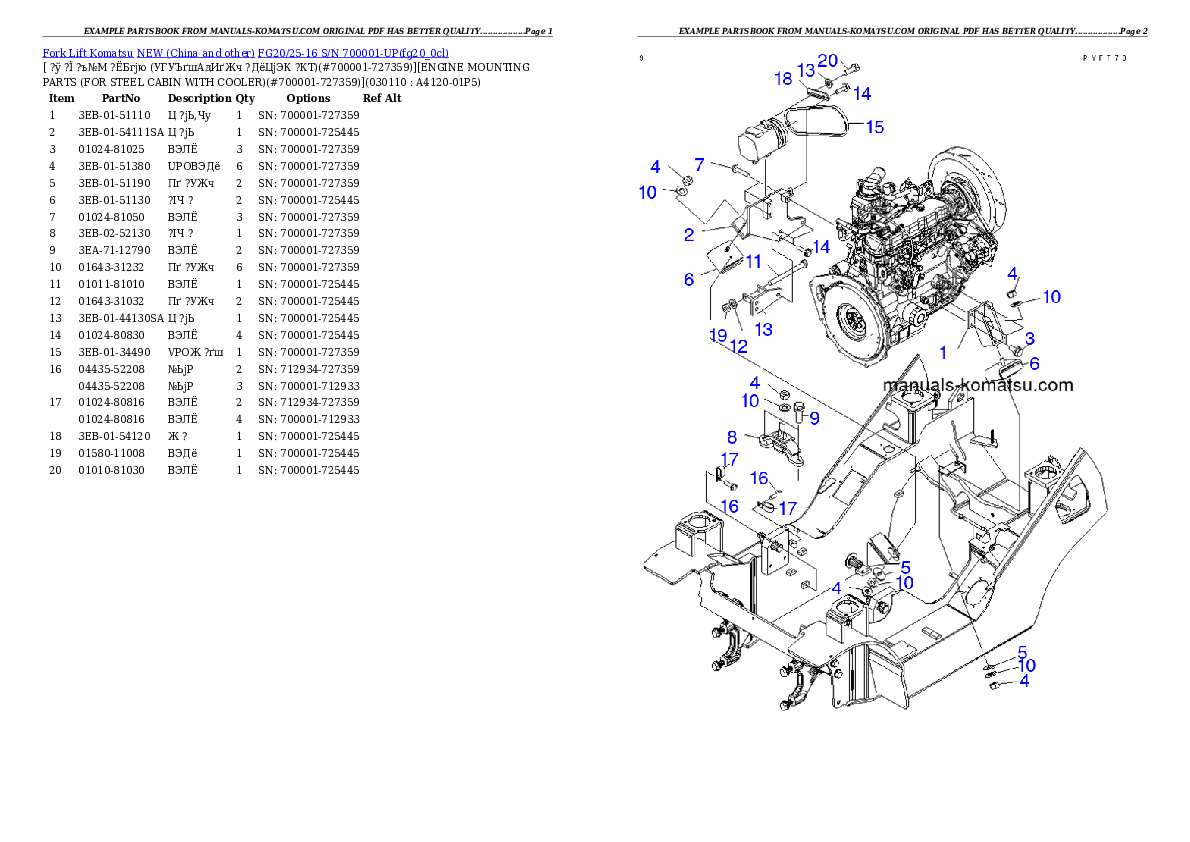 Protected: FG20/25-16 S/N 700001-UP Partsbook