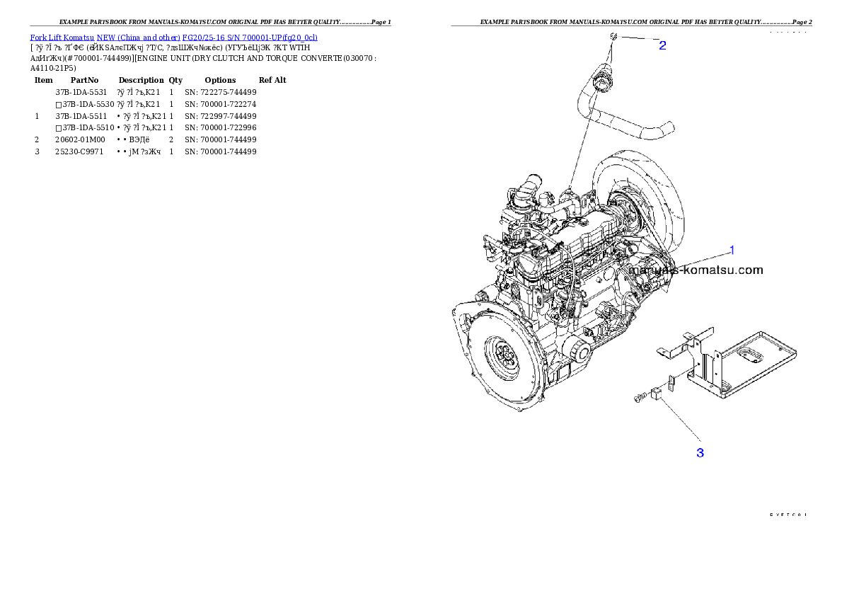 Protected: FG20/25-16 S/N 700001-UP Partsbook