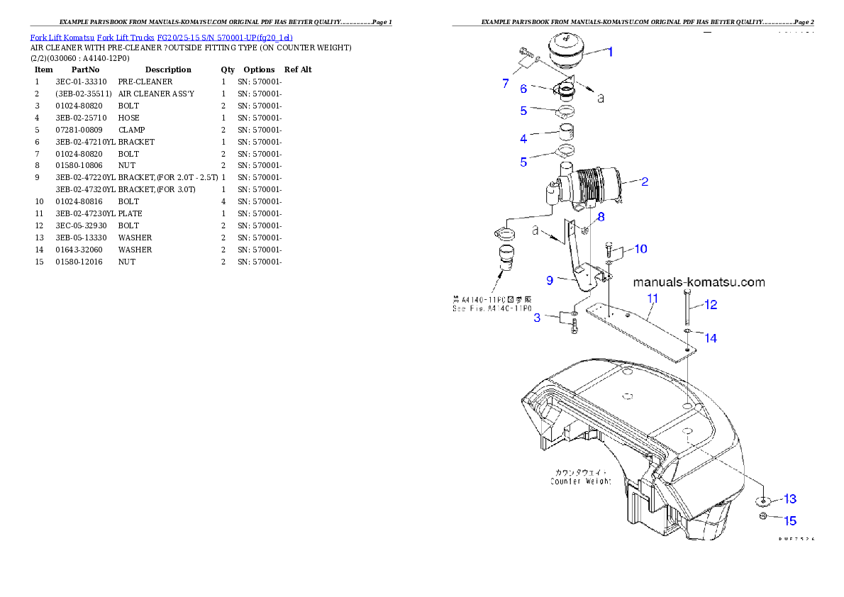 Protected: FG20/25-15 S/N 570001-UP Partsbook