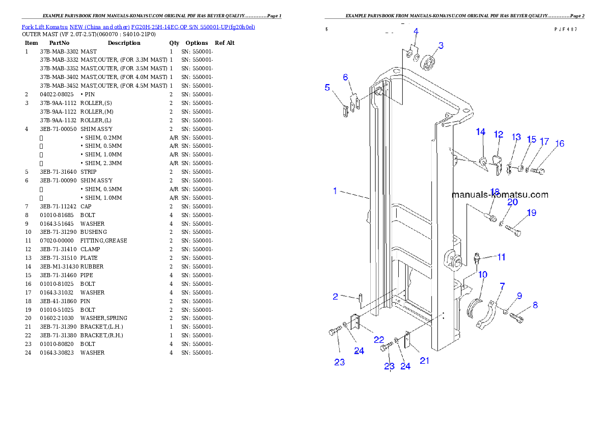 Protected: FG20H-25H-14EC-OP S/N 550001-UP Partsbook