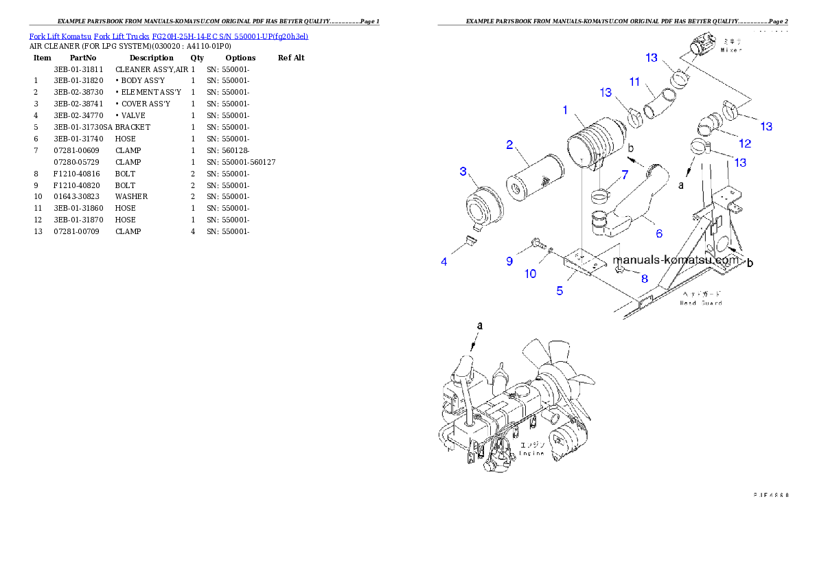 FG20H-25H-14-EC S/N 550001-UP Partsbook