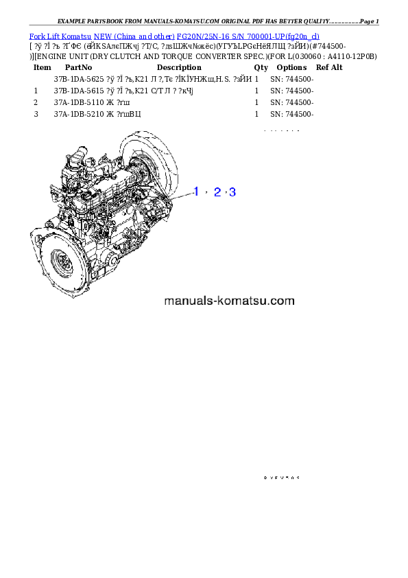Protected: FG20N/25N-16 S/N 700001-UP Partsbook