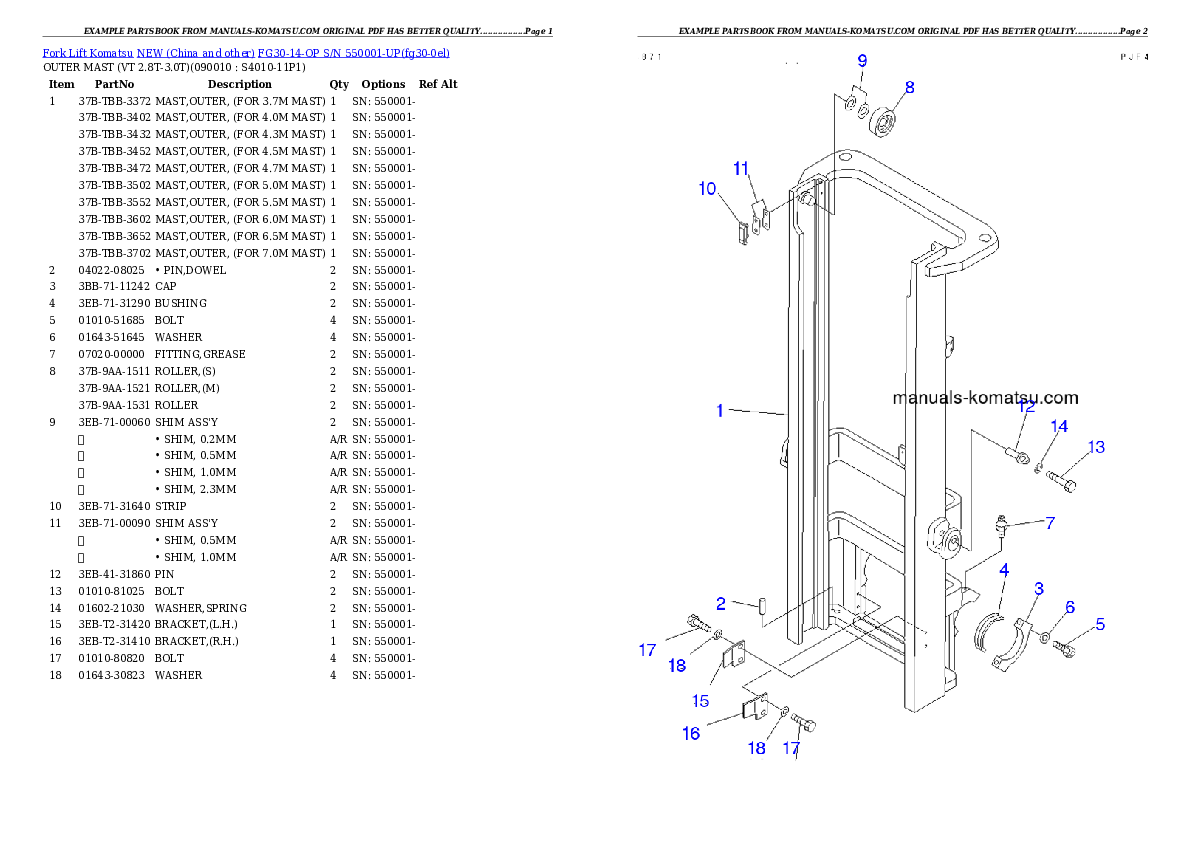 Protected: FG30-14-OP S/N 550001-UP Partsbook