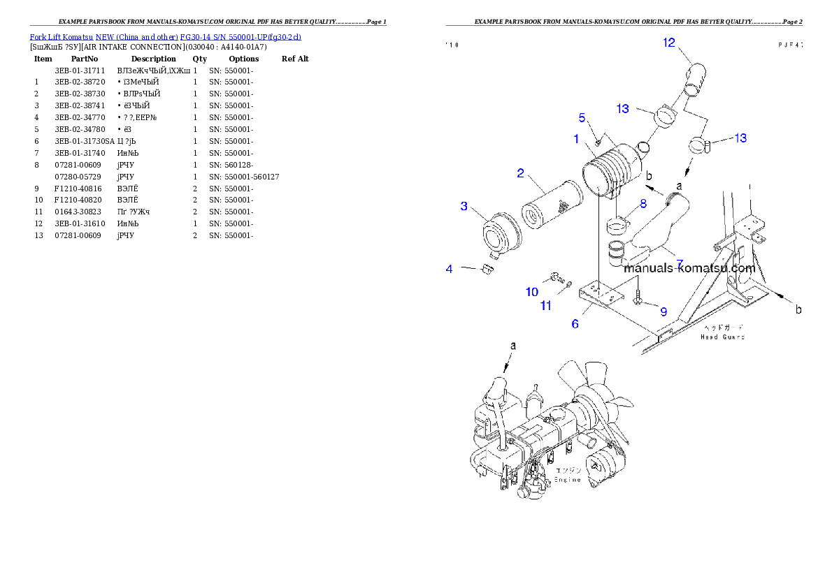 Protected: FG30-14 S/N 550001-UP Partsbook