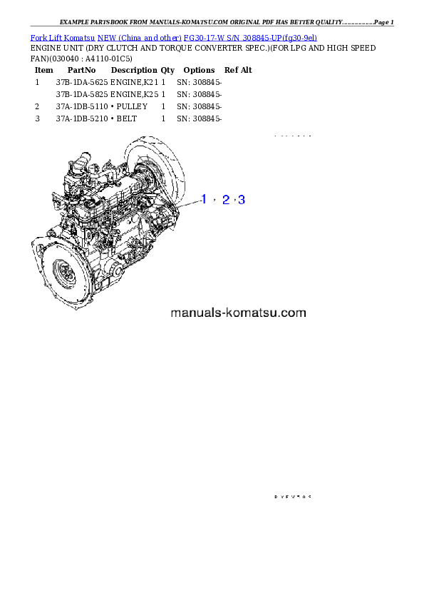 Protected: FG30-17-W S/N 308845-UP Partsbook
