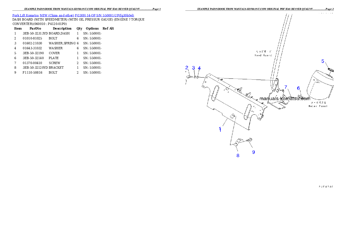 Protected: FG30H-14-OP S/N 550001-UP Partsbook