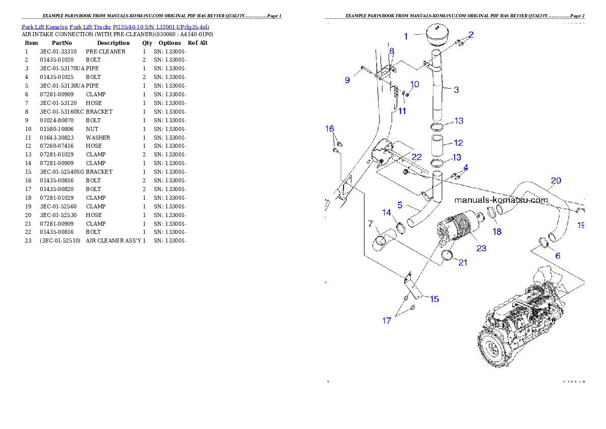 Protected: FG35/40-10 S/N 133001-UP Partsbook