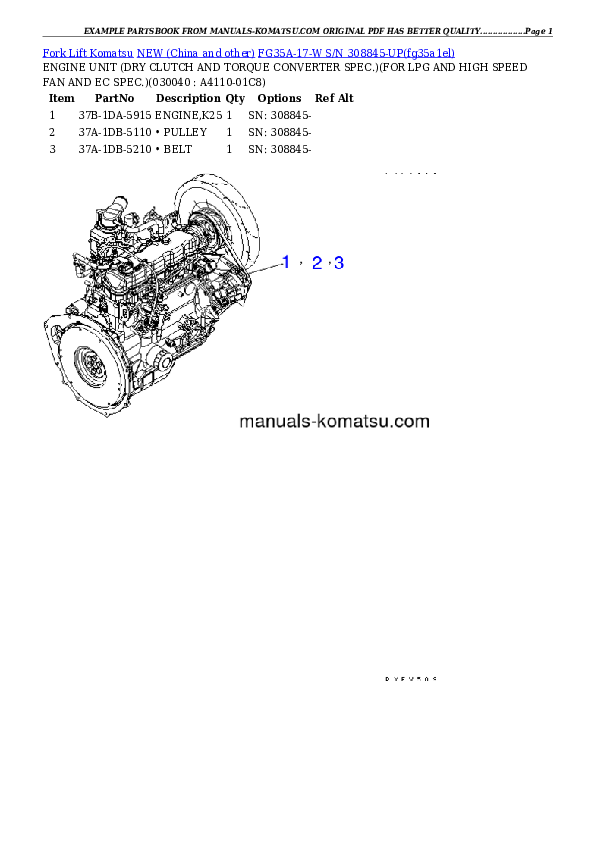 Protected: FG35A-17-W S/N 308845-UP Partsbook