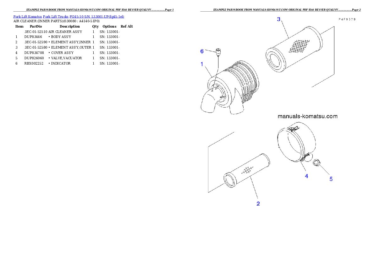 Protected: FG45-10 S/N 133001-UP Partsbook
