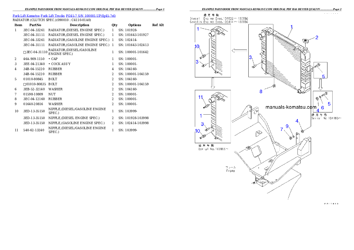 Protected: FG45-7 S/N 100001-UP Partsbook