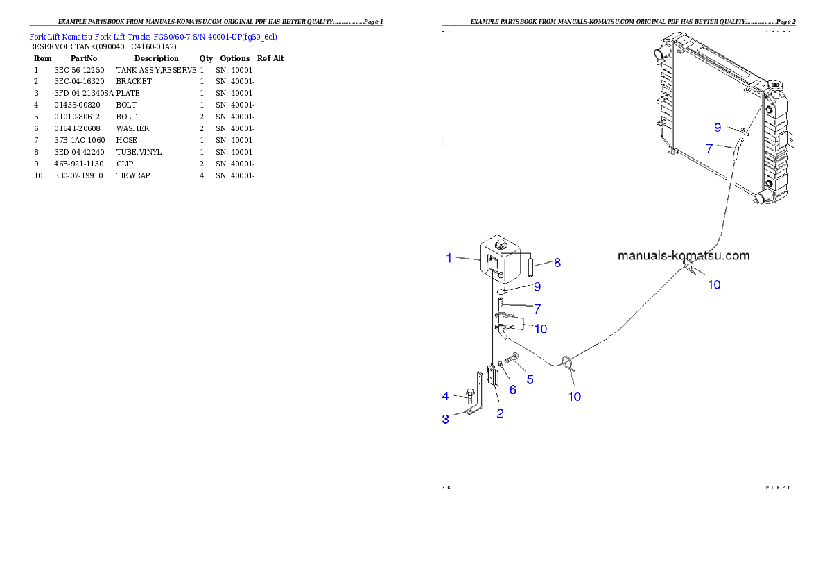 Protected: FG50/60-7 S/N 40001-UP Partsbook