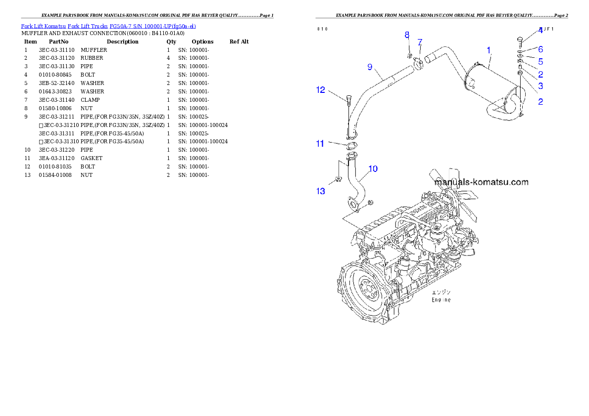 Protected: FG50A-7 S/N 100001-UP Partsbook