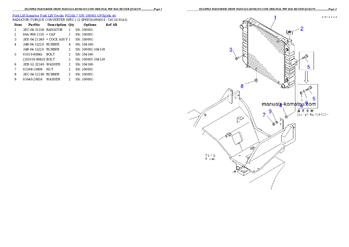 Protected: FG50A-7 S/N 100001-UP Partsbook