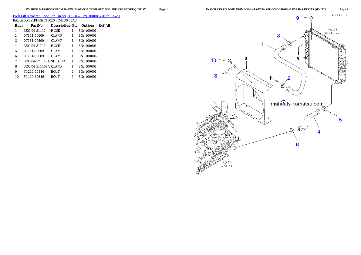 Protected: FG50A-7 S/N 100001-UP Partsbook