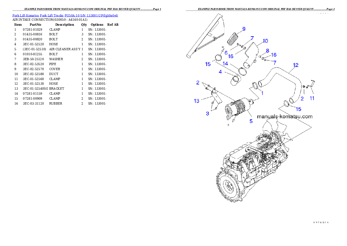 Protected: FG50A-10 S/N 133001-UP Partsbook