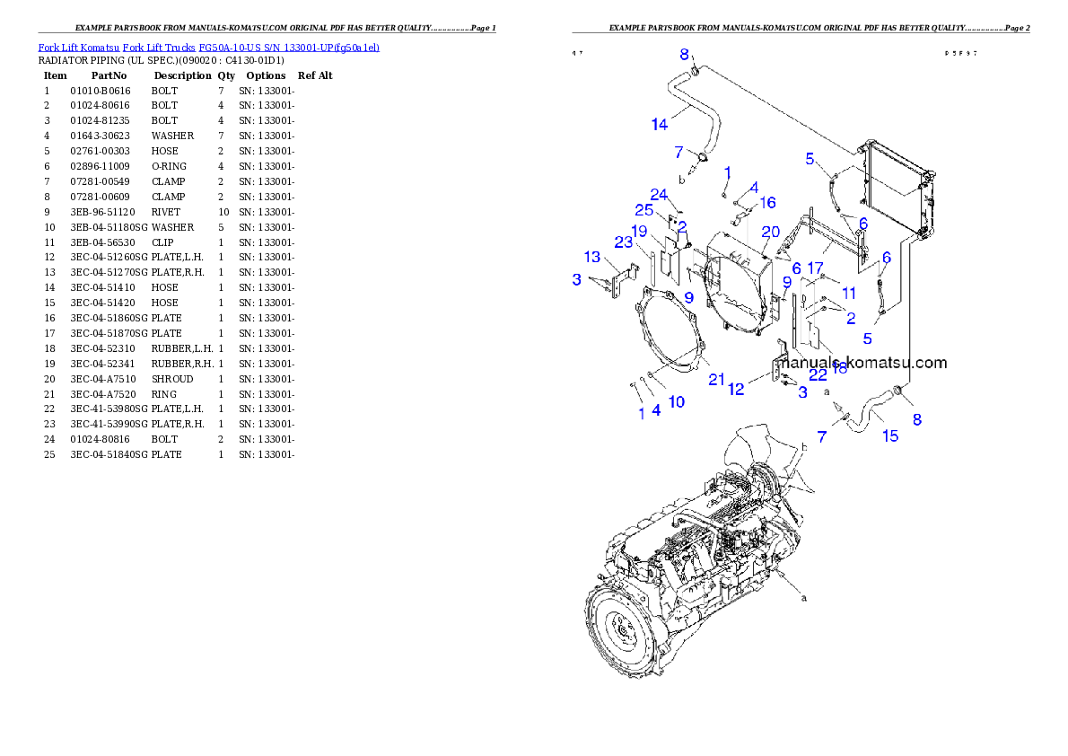Protected: FG50A-10-US S/N 133001-UP Partsbook
