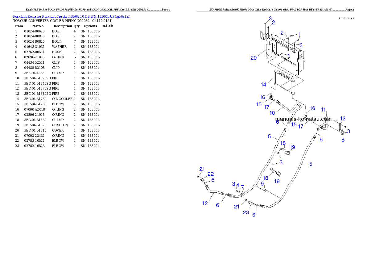 Protected: FG50A-10-US S/N 133001-UP Partsbook