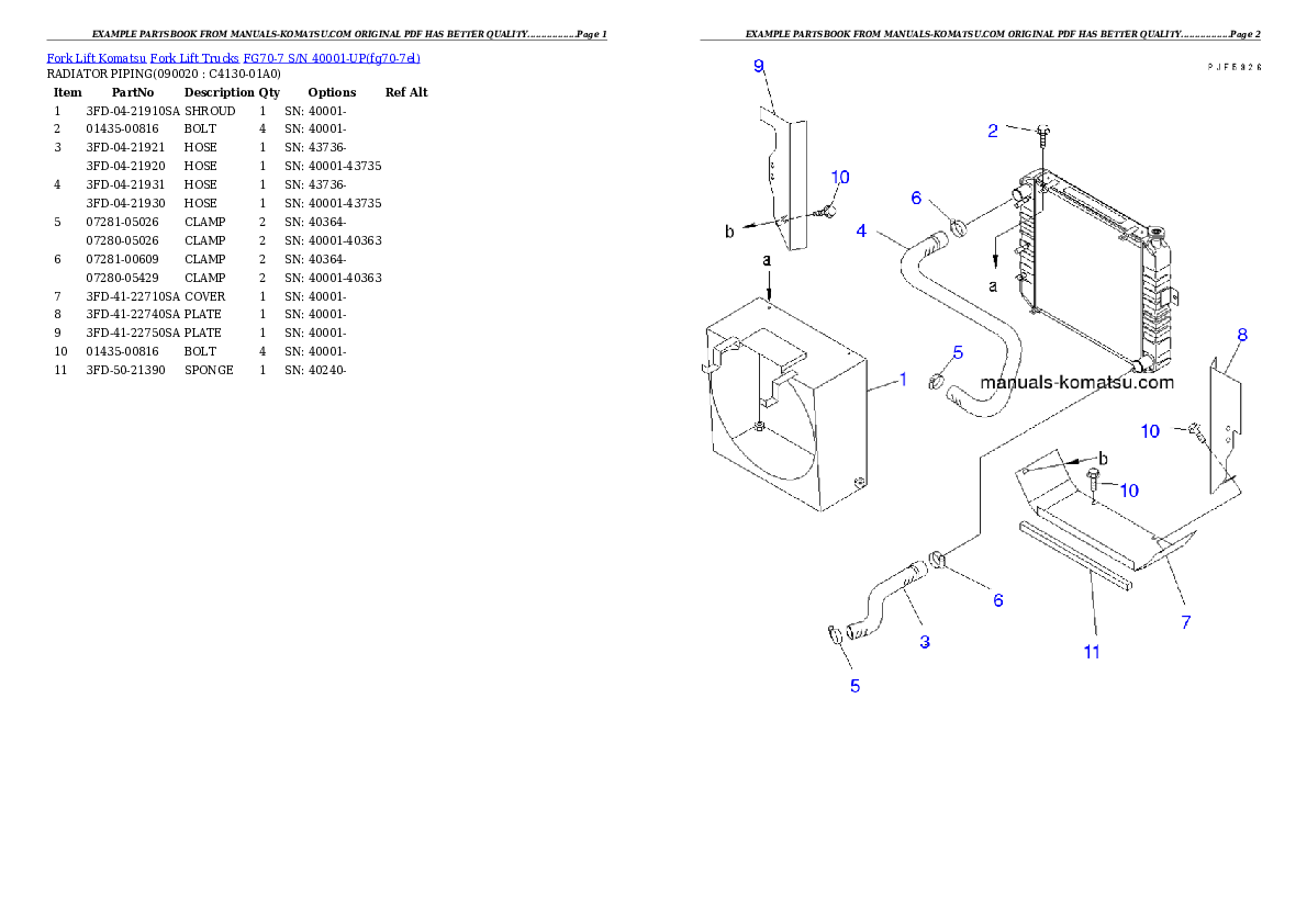 Protected: FG70-7 S/N 40001-UP Partsbook