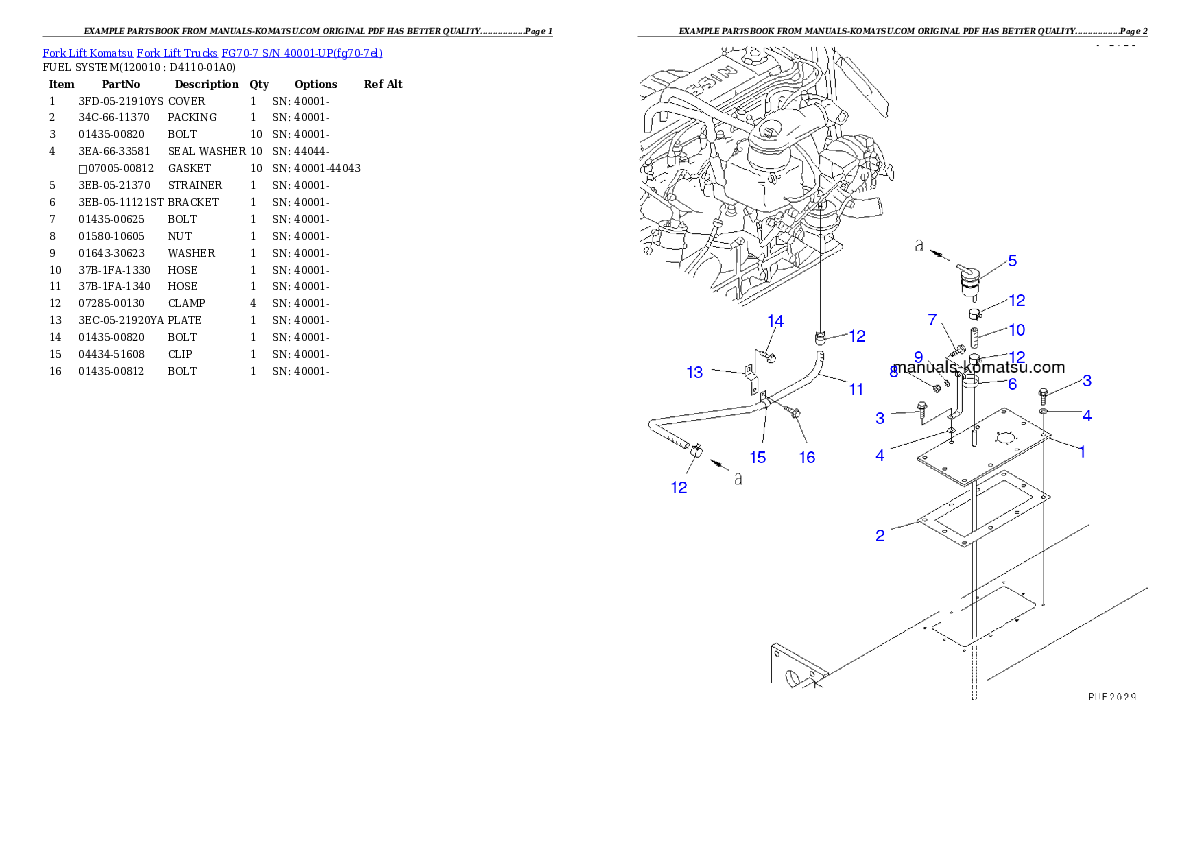 Protected: FG70-7 S/N 40001-UP Partsbook