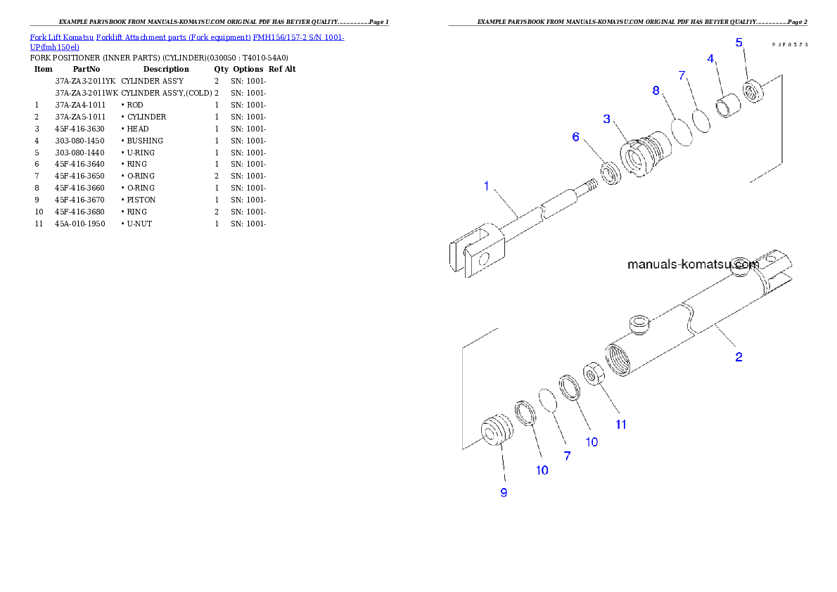 Protected: FMH156/157-2 S/N 1001-UP Partsbook