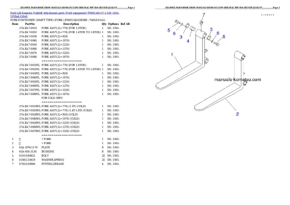 Protected: FMH156/157-2 S/N 1001-UP Partsbook